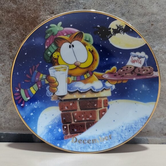 Garfield Calendar December Plate Jim Davis Plate No A 1444 Danbury Mint - Picture 1 of 14